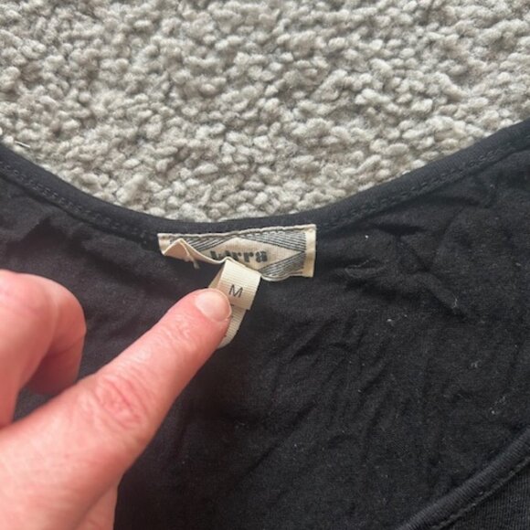 Women's Black Open Shoulder Shirt - Picture 3 of 3